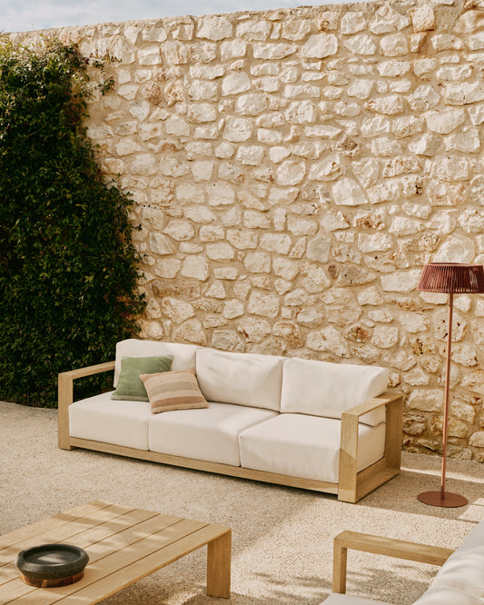 Canapé 3 places Ambra en bois d’acacia avec finition claire 249 cm FSC 100%