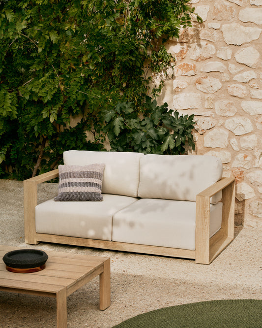 Canapé 2 places Ambra en bois d’acacia avec finition claire 174 cm FSC 100%