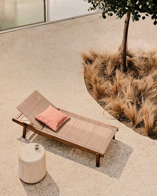 Transat Itani en bois d’acacia et rotin synthétique FSC 100 %