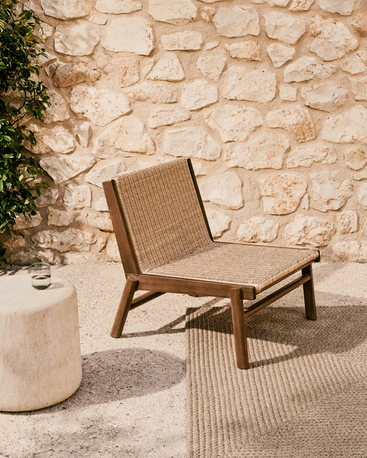 Fauteuil Itani en bois d’acacia et rotin synthétique FSC 100 %