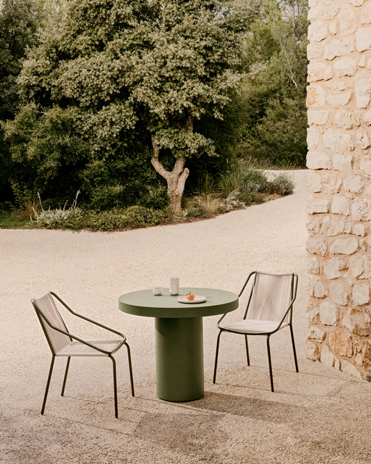 Table ronde Aiguablava en ciment vert Ø 90 cm