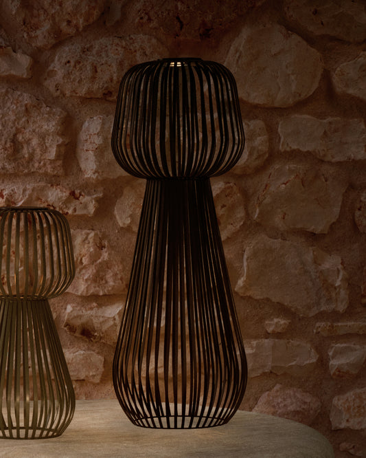 Lampadaire solaire Reiba en métal noir