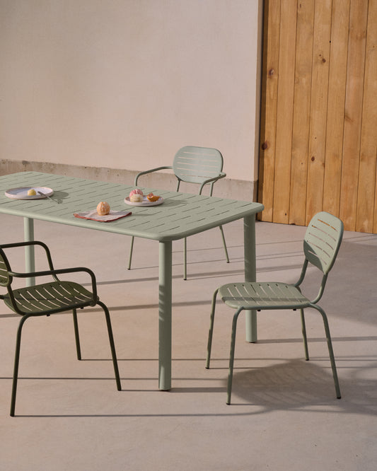 Table d’extérieur Brai en acier galvanisé turquoise 180 x 90 cm