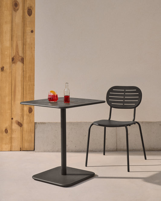 Table d’extérieur Brai en acier galvanisé gris foncé 70 x 70 cm
