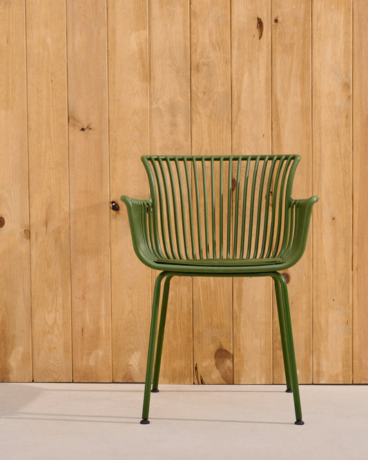 Chaise d’extérieur Surpika avec pieds en acier vert