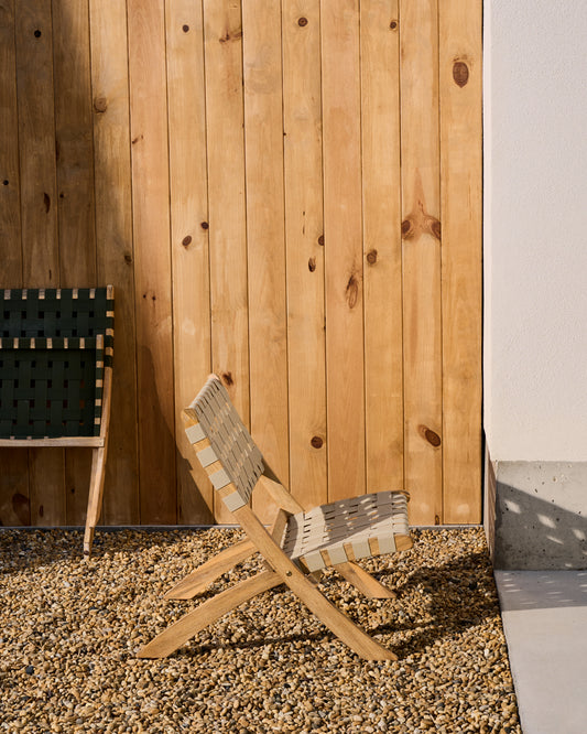 Fauteuil pliable Chabeli bois d'acacia et corde crème FSC 100 %