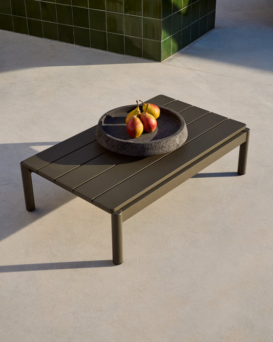 Table basse Sorells en aluminium vert 52,4 x 91 cm