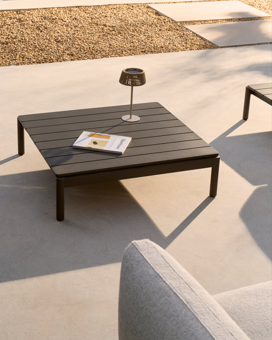 Table basse Sorells en aluminium gris 89 x 91 cm