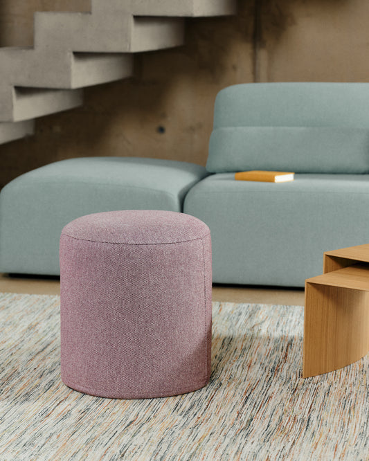 Repose-pieds déhoussable Kaeli violet Ø 43 cm