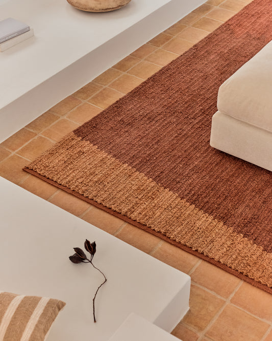 Tapis Mandi en jute terracotta 200 x 300 cm