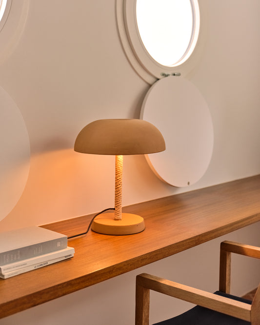 Lampe de table Arinda en terre cuite