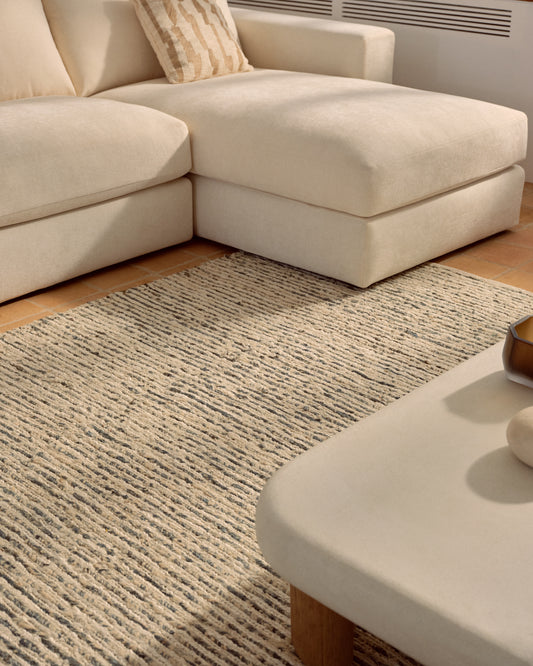 Tapis Nairi en jute tressée multicolore 160 x 230 cm