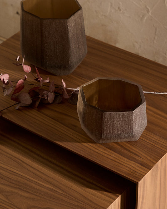 Vase Terrava en verre marron 11 cm