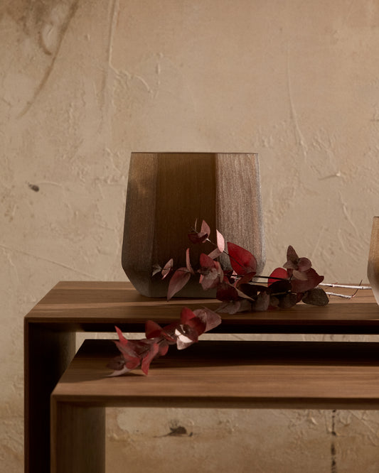 Vase Terrava en verre marron 17 cm