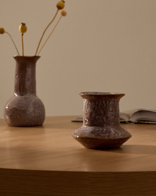 Olaris brown ceramic vase 16 cm