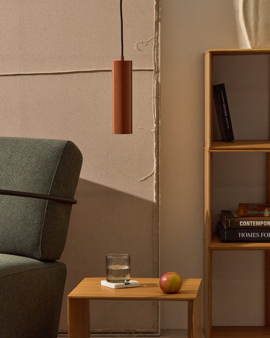 Suspension Andia en aluminium avec finition peinte terracotta