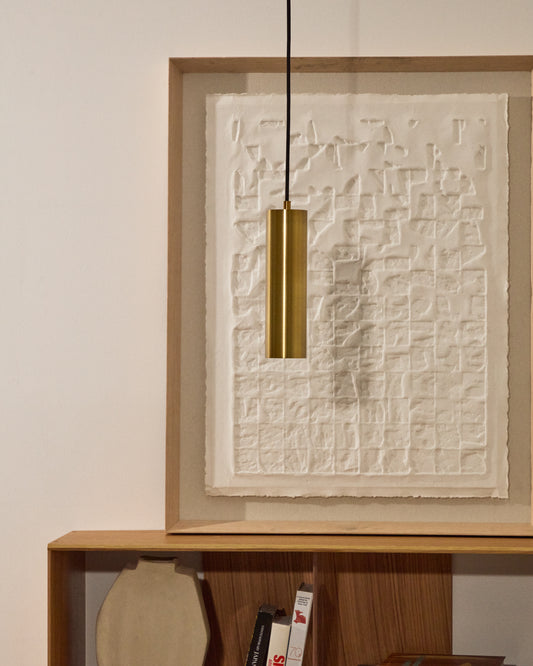 Suspension Andia en aluminium finition peinte dorée