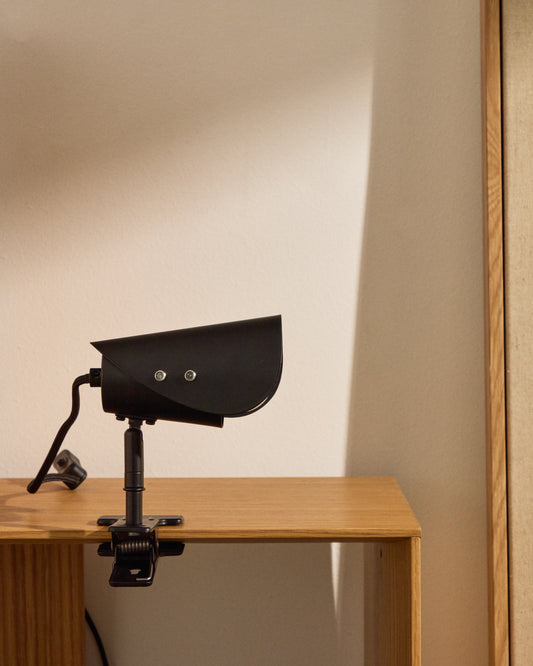 Petite lampe avec pince Jula en métal noir