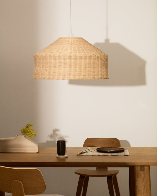 Abat-jour pour lampe Ennia en rotin avec finition claire Ø 65 cm
