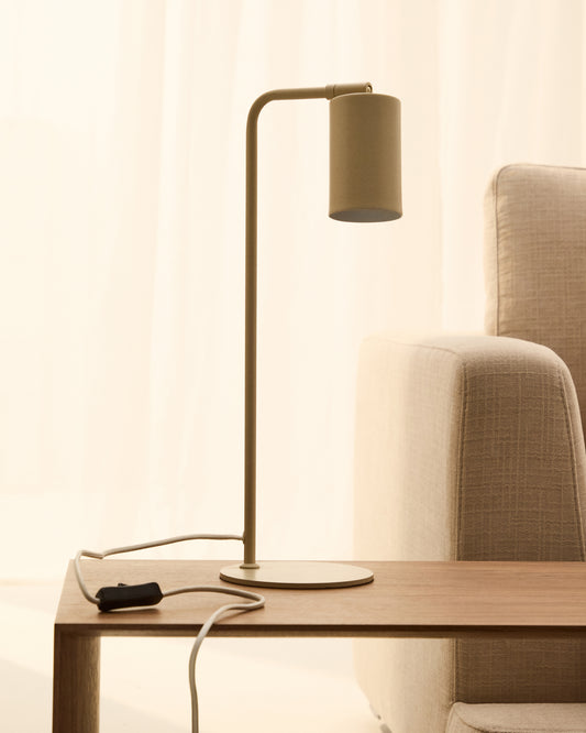 Lampe de bureau Manie en métal avec finition texturée beige