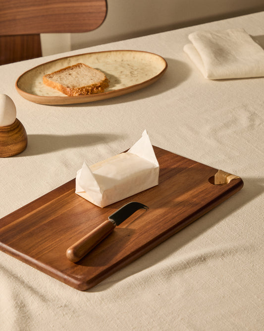 Plateau de service Sardis en bois d’acacia et en rotin FSC 100 % 35 x 20 cm