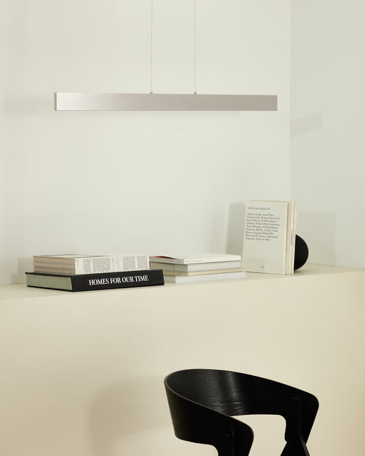 Plafonnier Boadella en aluminium finition peinte argent brossé