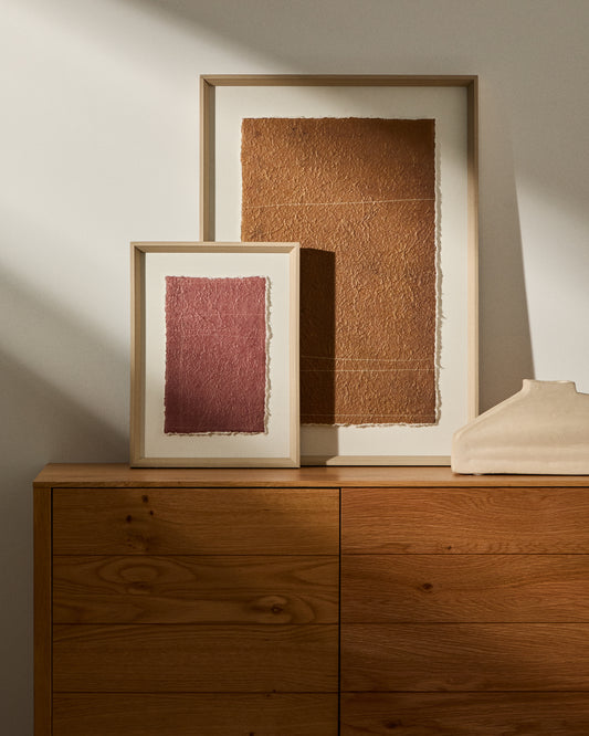 Tableau Durkan en papier recyclé grenat 30 x 40 cm