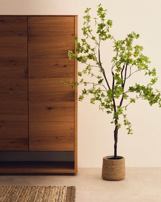 Arbre artificiel Enkianthus avec pot de fleur noir 214 cm