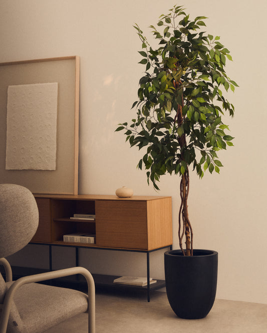 Ficus artificiel avec pot noir 180 cm