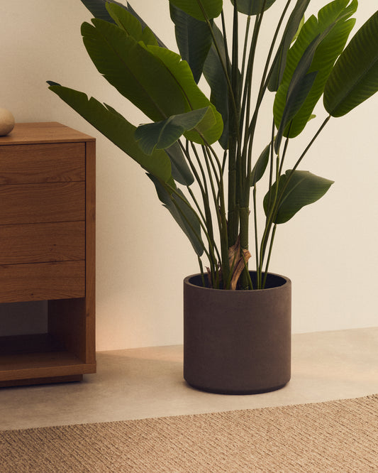 Ensemble Sintina de 3 pots de fleurs en ciment et fibre de verre gris Ø 23 cm / Ø 27,5 cm / 32 cm