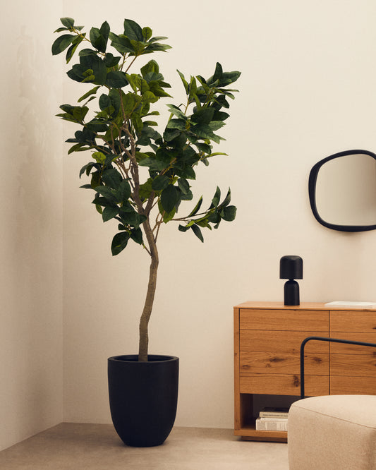 Ficus artificiel avec pot noir 210 cm