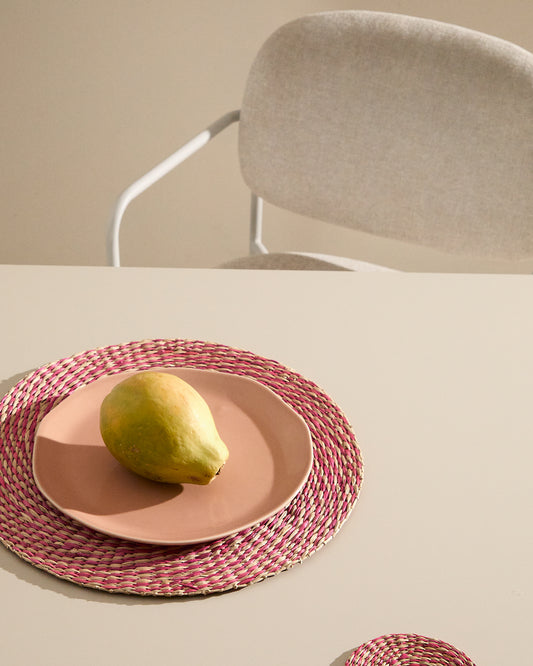 Ensemble de 2 de table Rivela en jonc de mer rouge Ø 38 cm