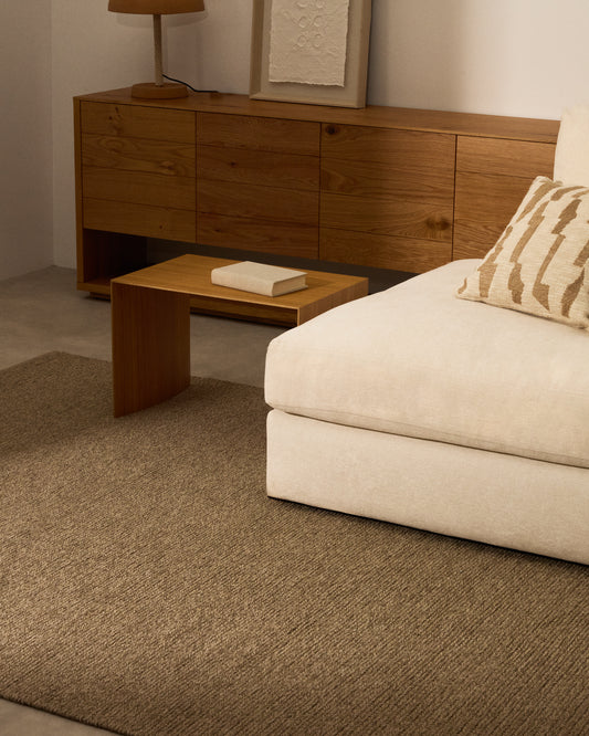 Tapis Galinda en fibres synthétiques taupe 160 x 230 cm