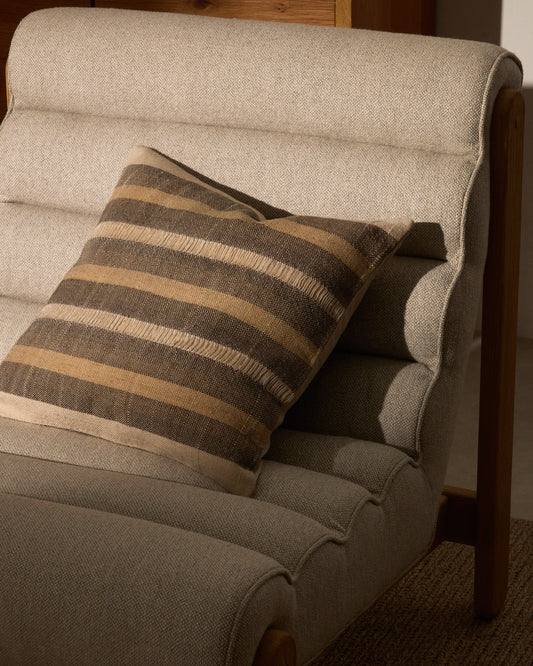 Housse de coussin Awen en coton à rayures tissées multicolores 45 x 45 cm