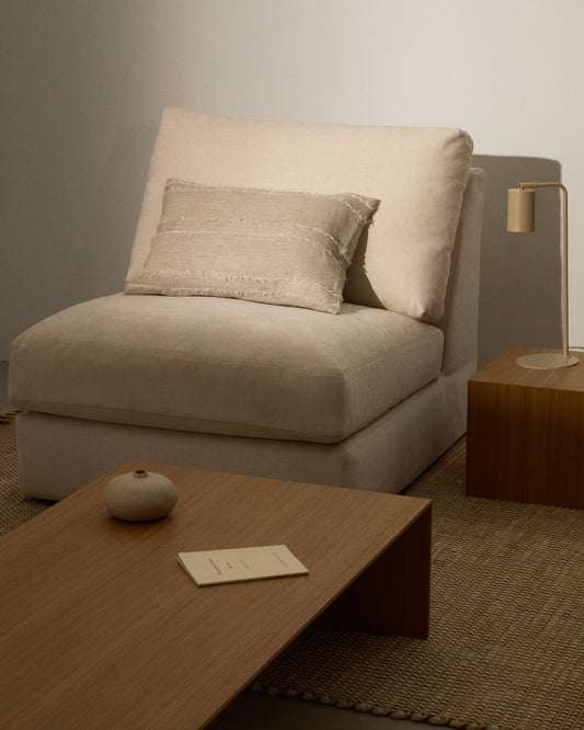 Housse de coussin Neris 100 % lin beige 40 x 60 cm