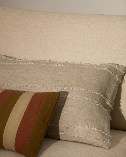 Housse de coussin Neris 100 % lin beige 40 x 60 cm