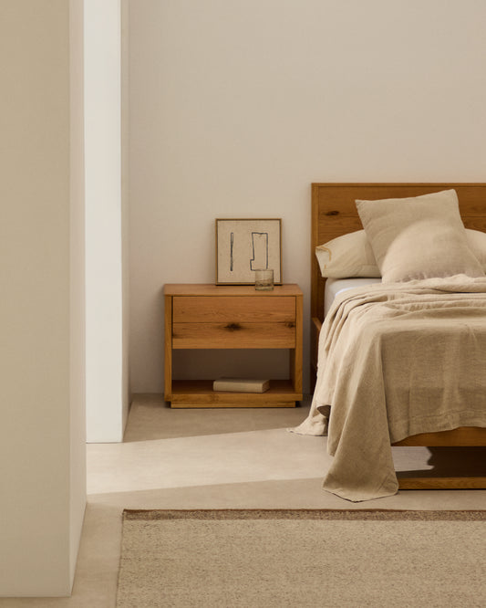 Couvre-lit Tandi 100 % lin beige pour lit de 90/135 cm