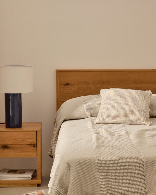 Couvre-lit Mabile 100 % coton jacquard à rayures bleues pour lit de 150/160 cm