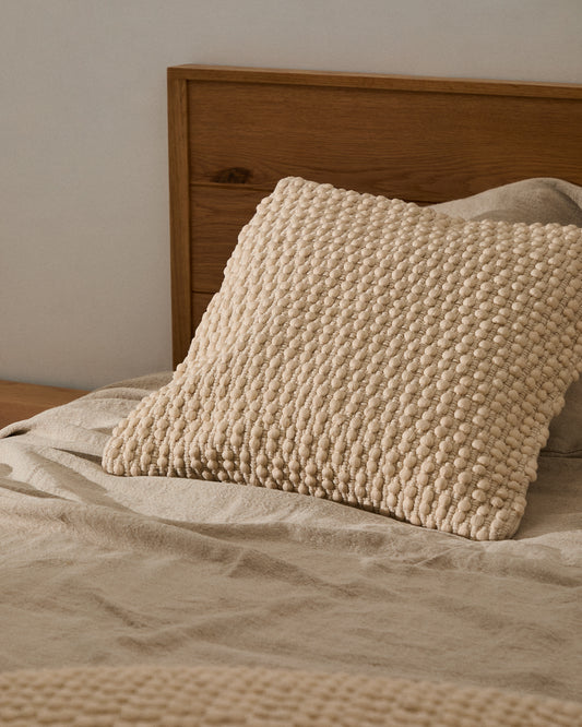 Housse de coussin Mascarell en coton et polyester blanc 50 x 50 cm