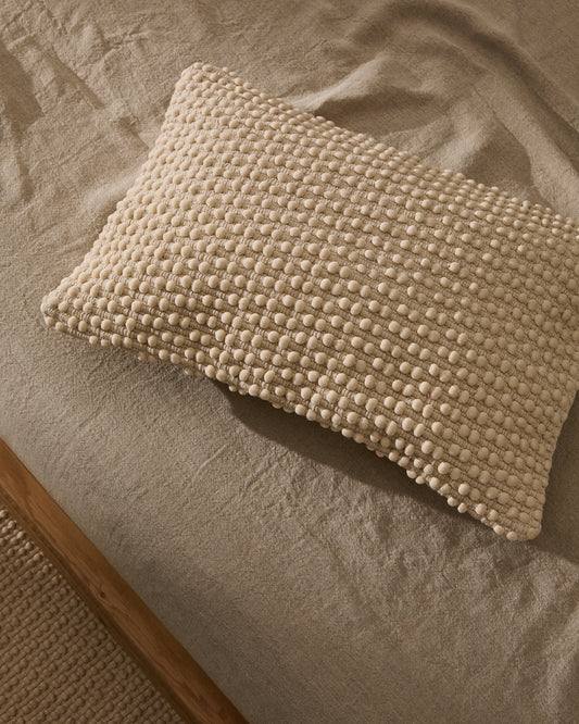 Housse de coussin Mascarell en coton et polyester blanc 40 x 60 cm