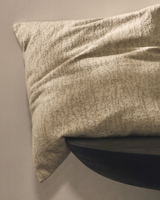 Housse de coussin Melien en jacquard à pois écru 50 x 50 cm