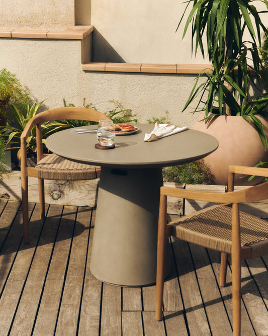 Table ronde de jardin Itai en ciment Ø 90 cm