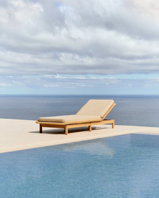 Bain de soleil Galea en bois de teck et rotin synthétique FSC 100 %