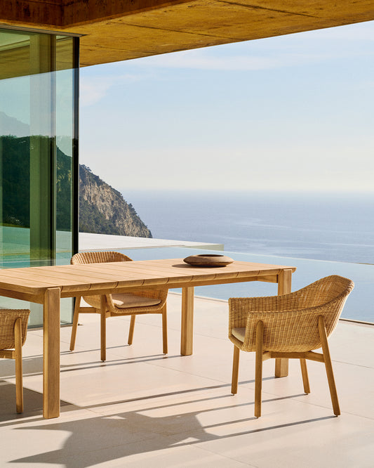 Table Icaro en bois de teck 220 x 102 cm FSC 100%