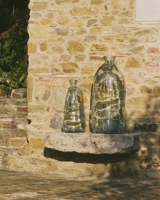 Vase Brenna en verre transparent 100% recyclé 51 cm