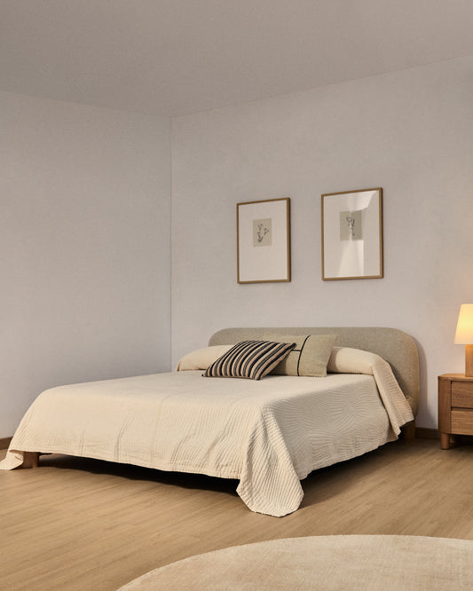 Couvre-lit Raylo 100 % coton avec structure à rayures pour lit de 150/160 cm