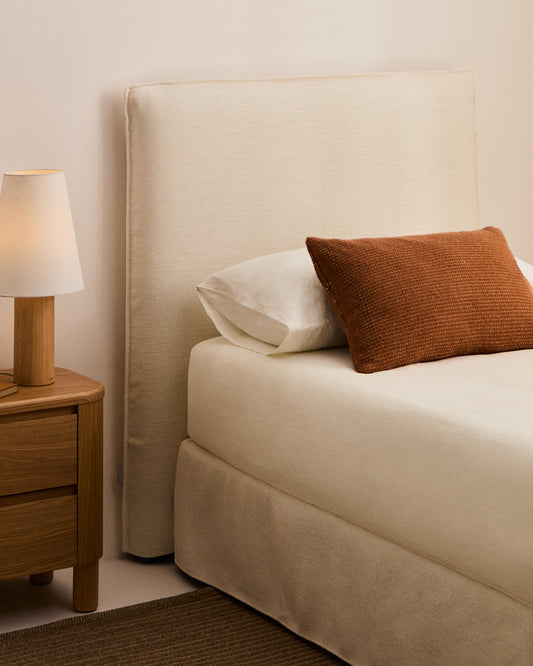 Tête de lit déhoussable Jaira en chenille blanche pour lit allant jusqu’à 90 cm FSC Mix Credit