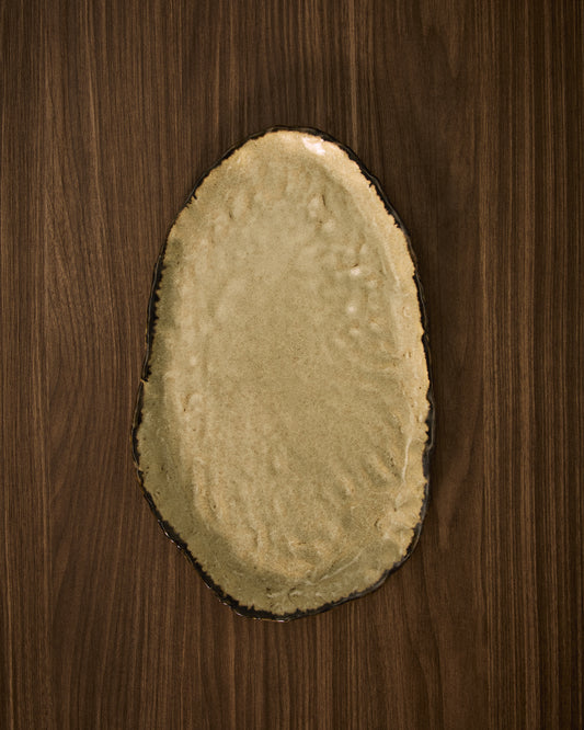 Plateau Abela en céramique marron