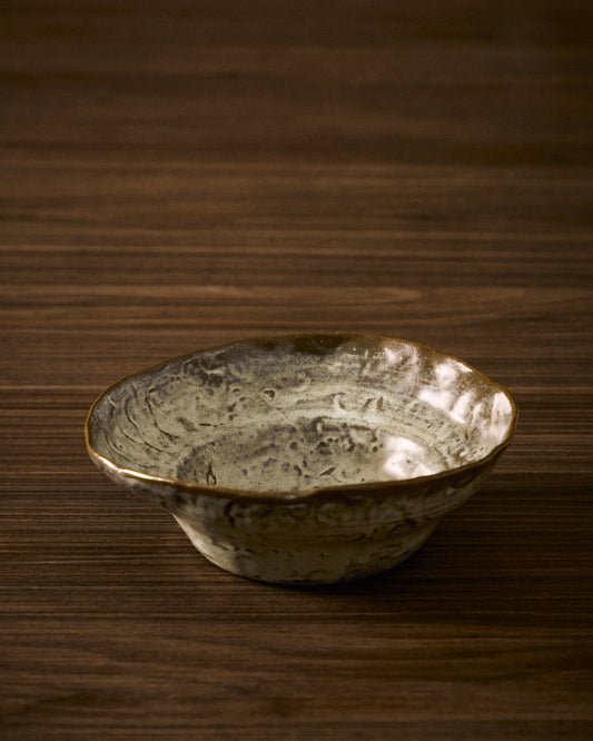 Assiette creuse Alenia en céramique grise