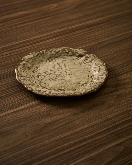 Assiette à dessert Alenia en céramique grise